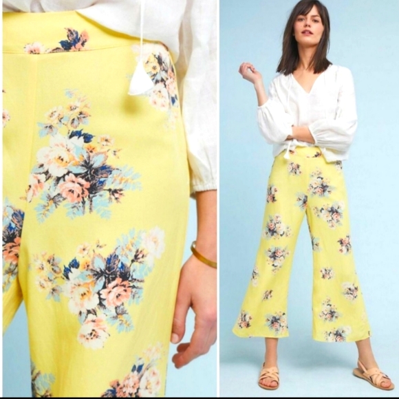 Feather Bone Talesa Floral Wide Leg Pants - Picture 1 of 8